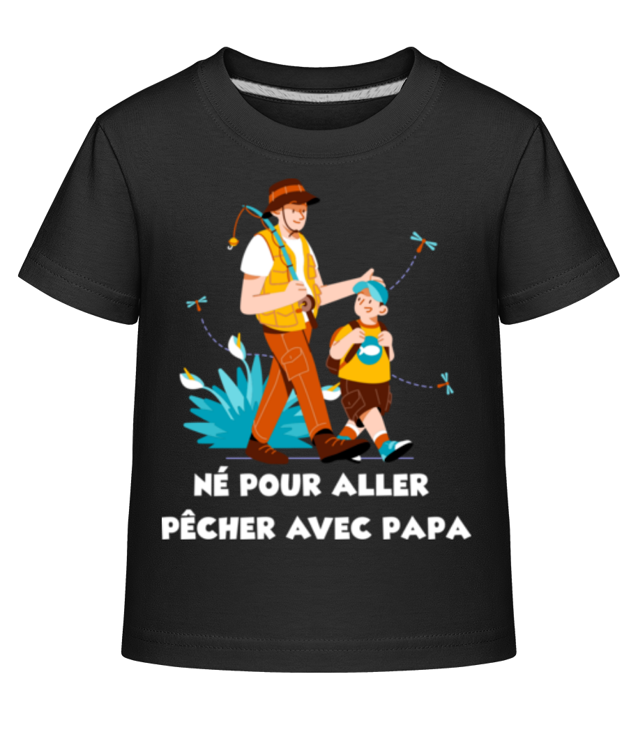 Aperçu: Pecher Avec Papa - T-shirt shirtinator Enfant - Noir - Devant