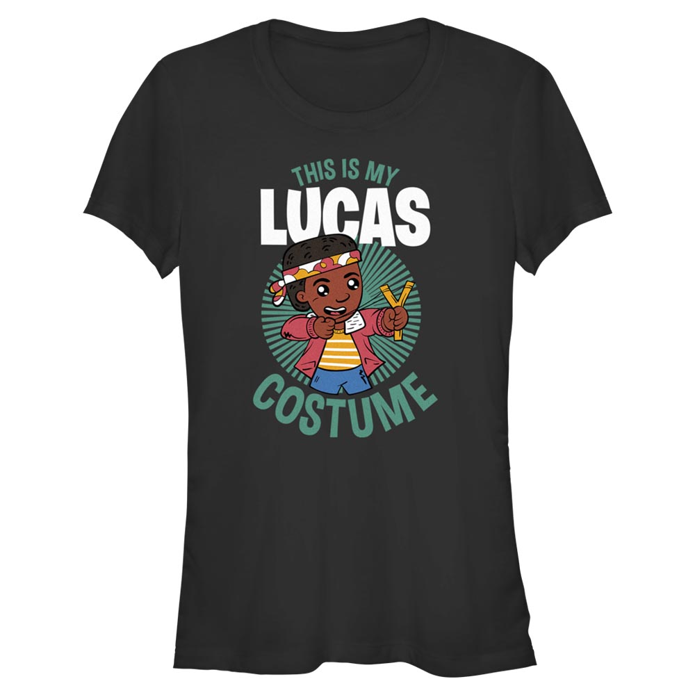 Aperçu: Netflix - Stranger Things - Lucas Costume - Halloween - Femme T-shirt - Noir - Devant
