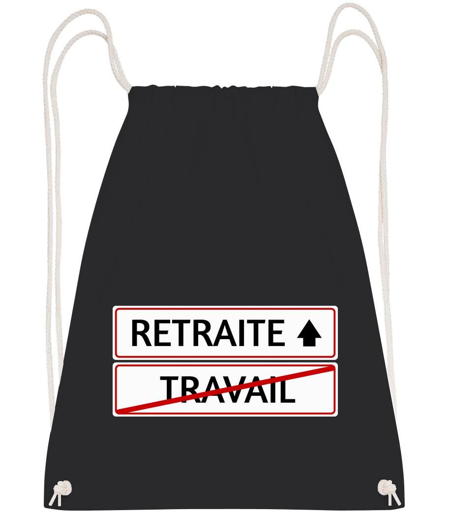 Aperçu: Retraite Sign - Sac à dos Drawstring - Noir - Vorn