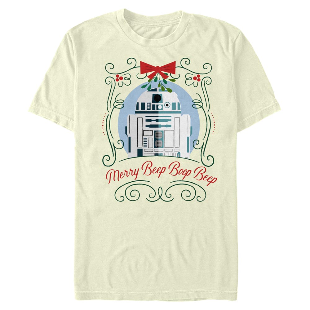 Star Wars - R2-D2 Merry Beep - Weihnachten - Männer T-Shirt - Creme - Vorne