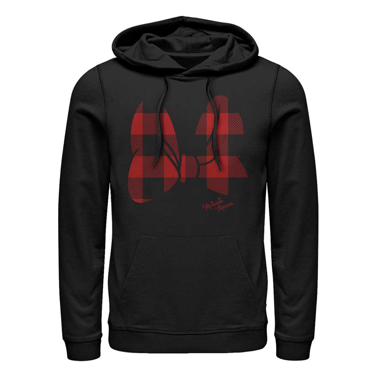 Aperçu: Disney Classics - Mickey Mouse - Minnie Mouse Plaid Bow - Unisex Sweat à capuche - Noir - Devant