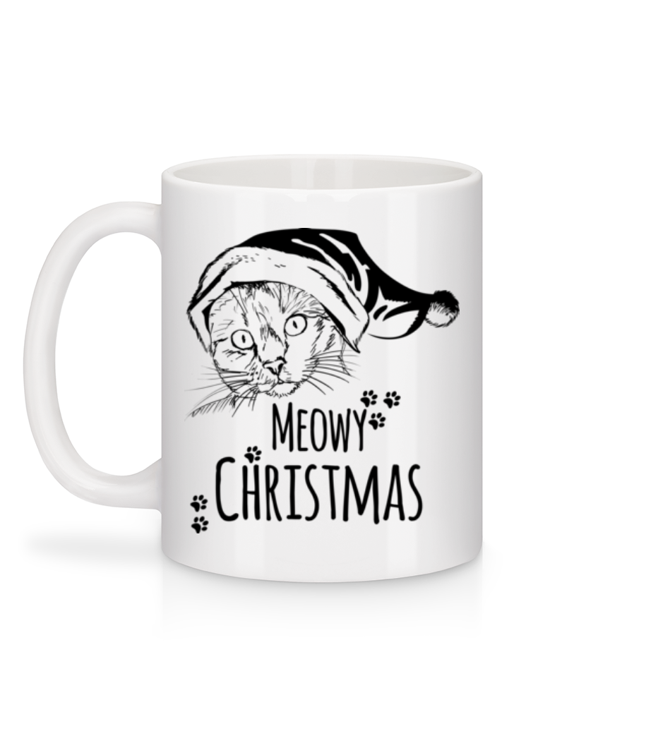 Meowy Christmas - Mug en céramique blanc - Blanc - Derrière