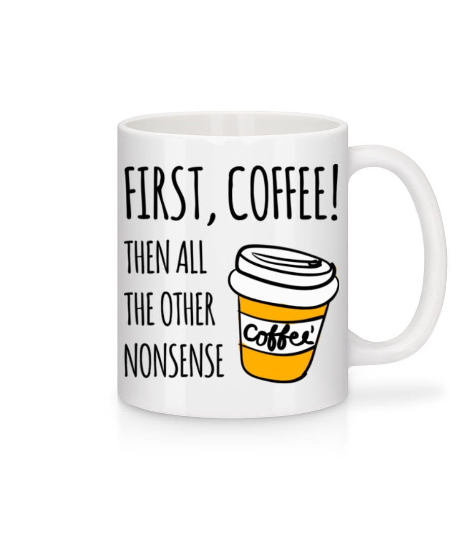 First Coffee · Mug en céramique blanc