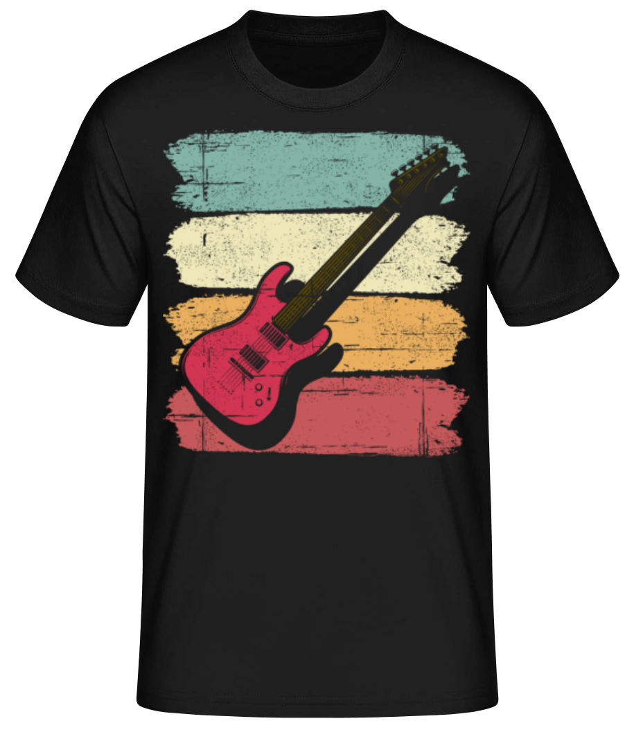 Guitare Rétro - T-shirt standard Homme - Noir - Devant