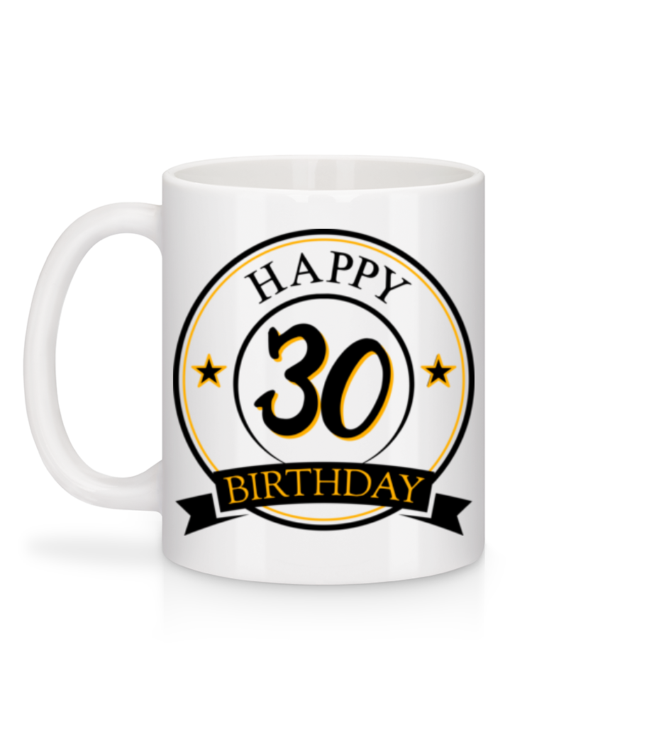 Aperçu: Happy Birthday 30 - Mug en céramique blanc - Blanc - Derrière