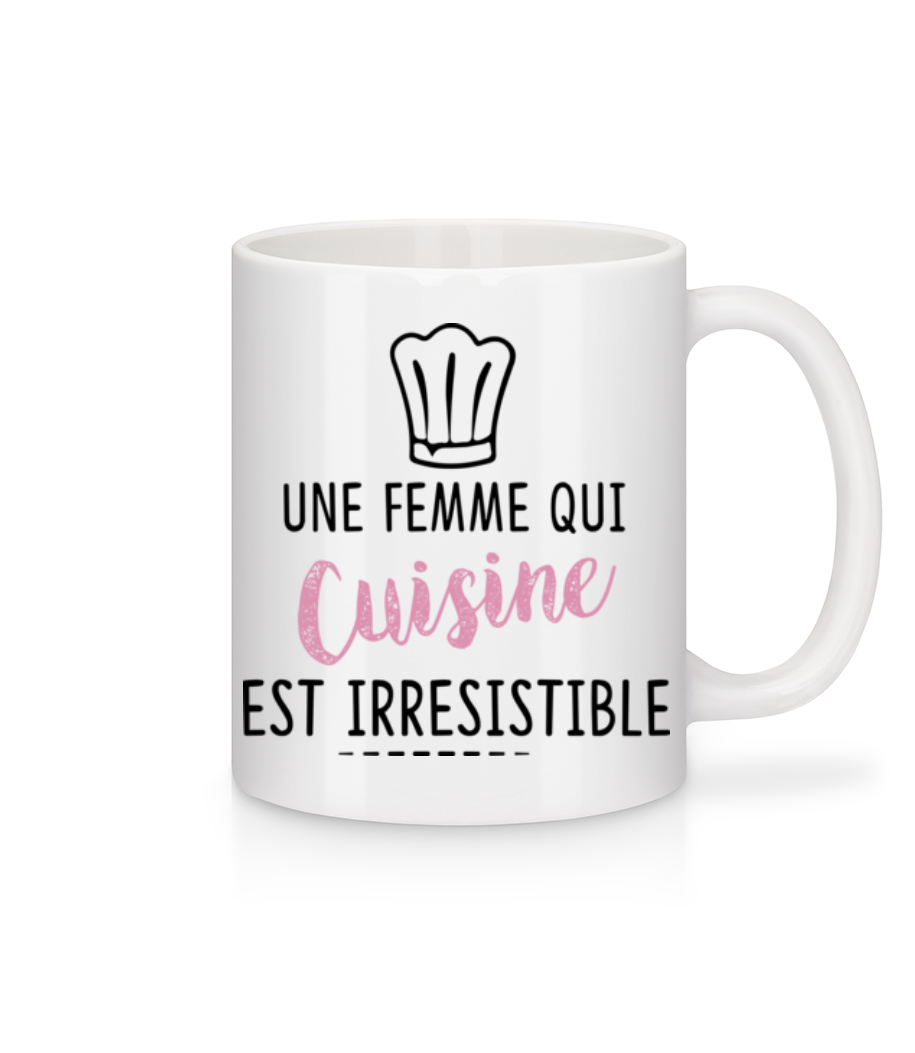 Une Femme Qui Cuisine · Mug en céramique blanc