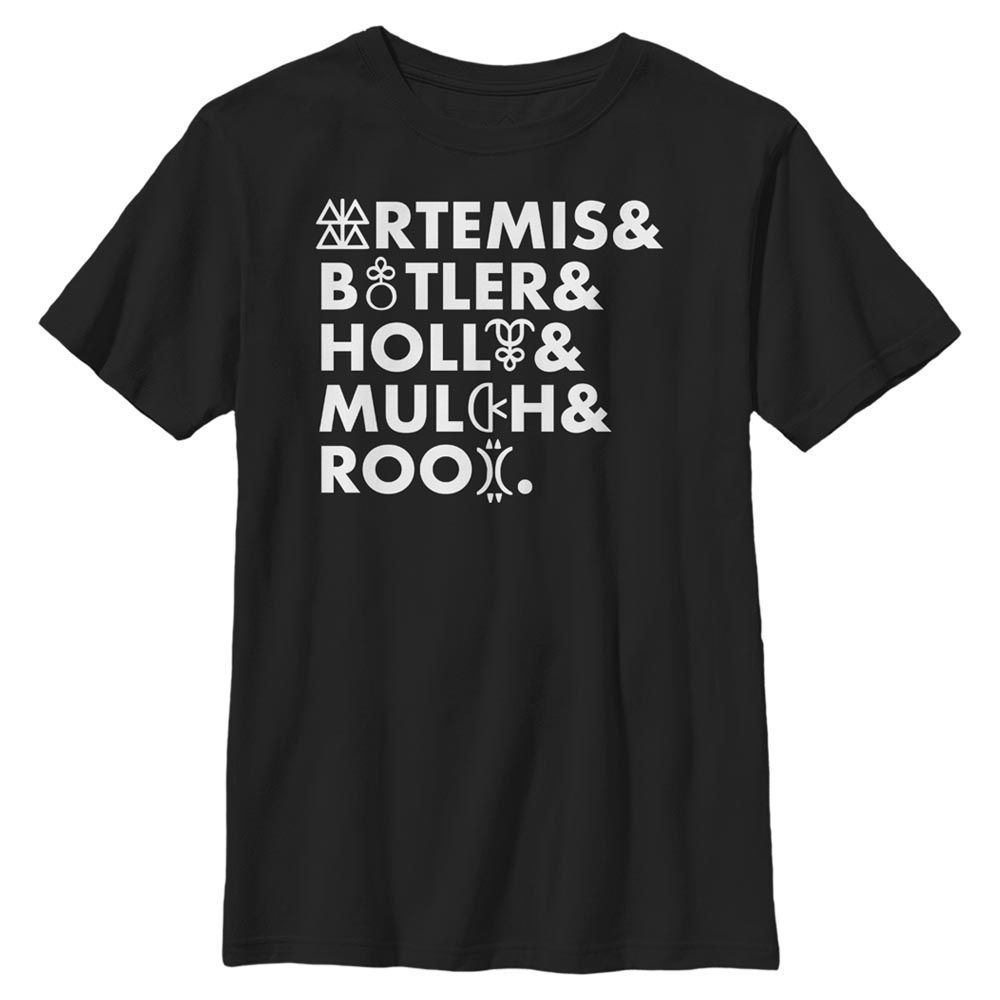 Disney Classics - Artemis Fowl - Text Gnomish Name Stack - Enfant T-shirt - Noir - Devant