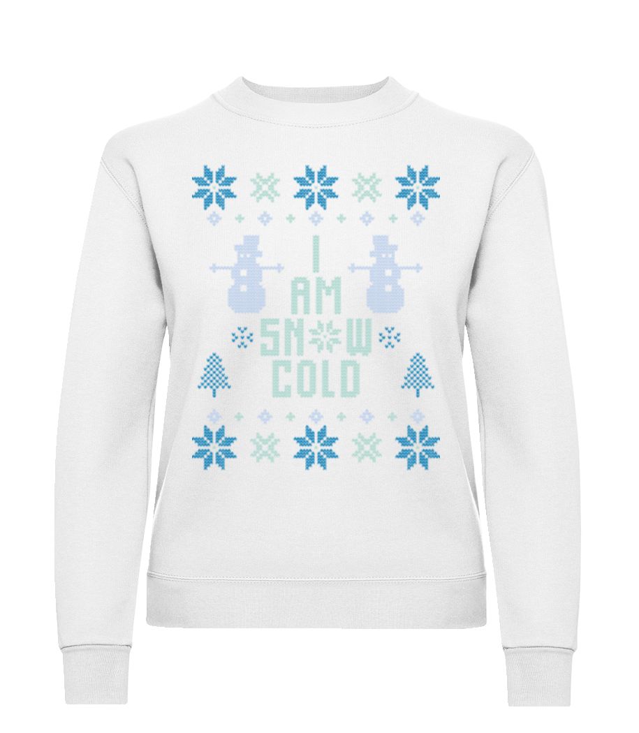 Aperçu: I Am Snow Cold - Sweatshirt Femme - Blanc - Devant