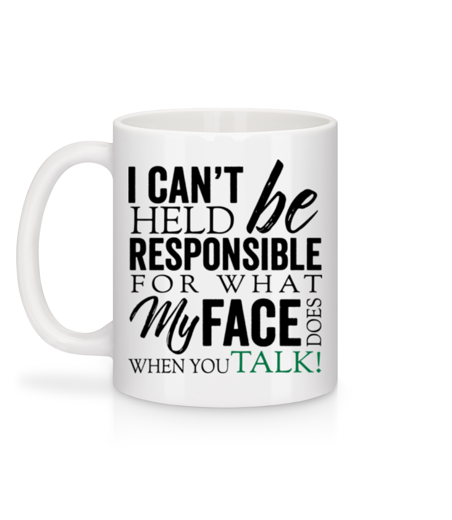 Aperçu: What My Face Does - Mug en céramique blanc - Blanc - Derrière