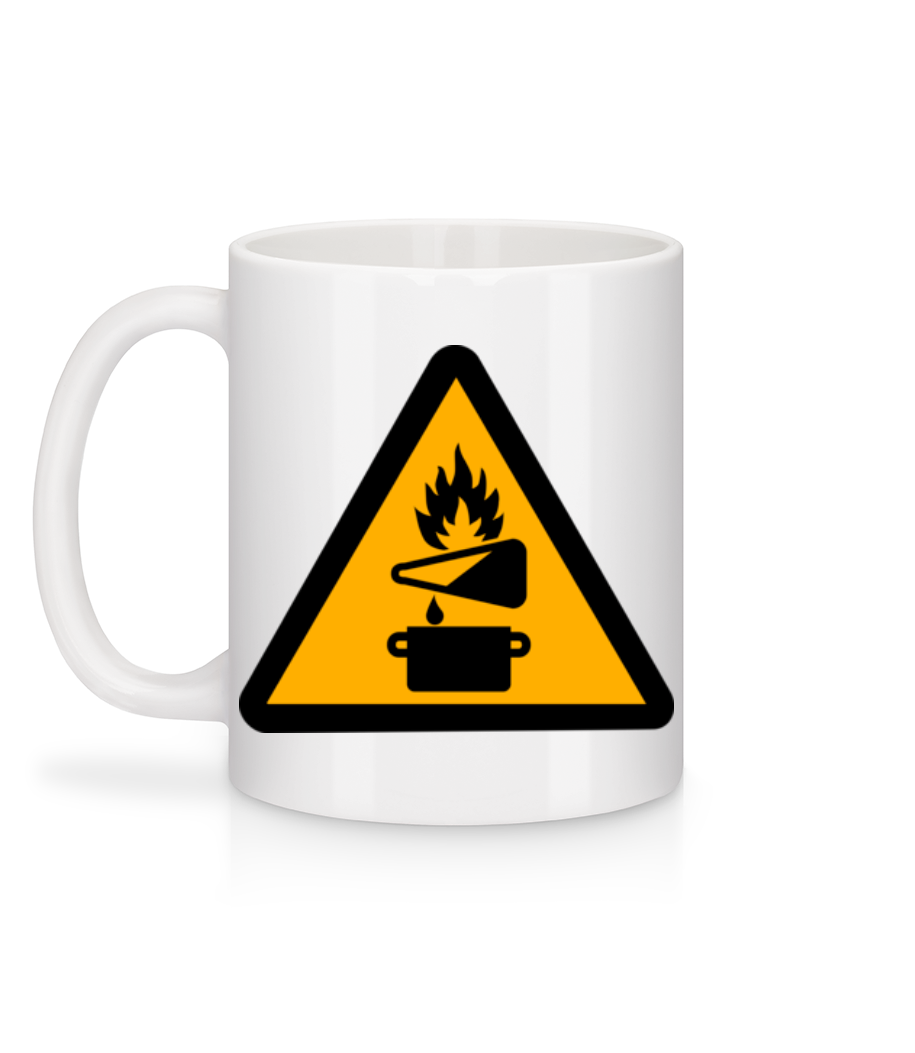 Aperçu: Attention Risque D'Incendie - Mug en céramique blanc - Blanc - Derrière