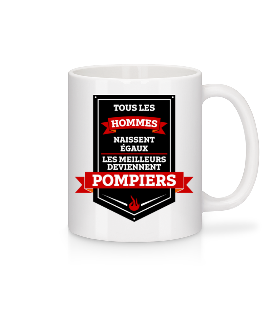 Les Meilleurs Hommes Sont Pompiers · Mug en céramique blanc