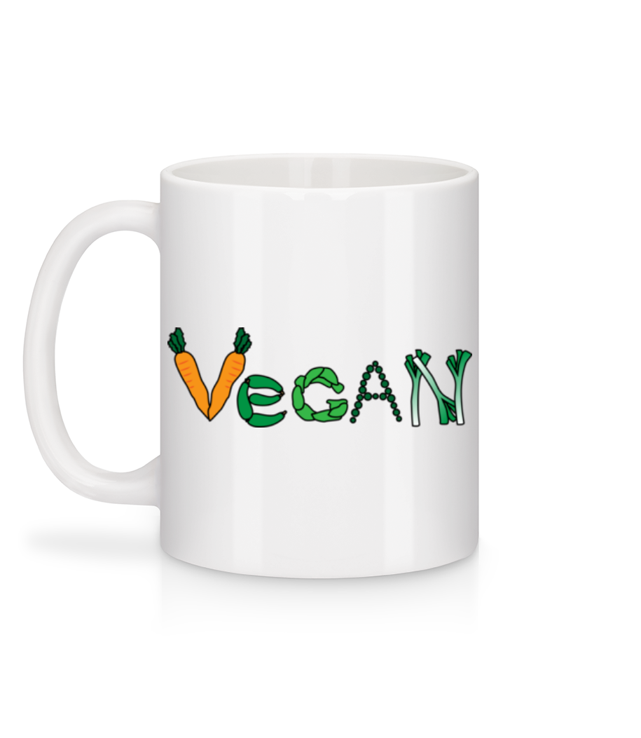 Aperçu: Vegan Légume - Mug en céramique blanc - Blanc - Derrière