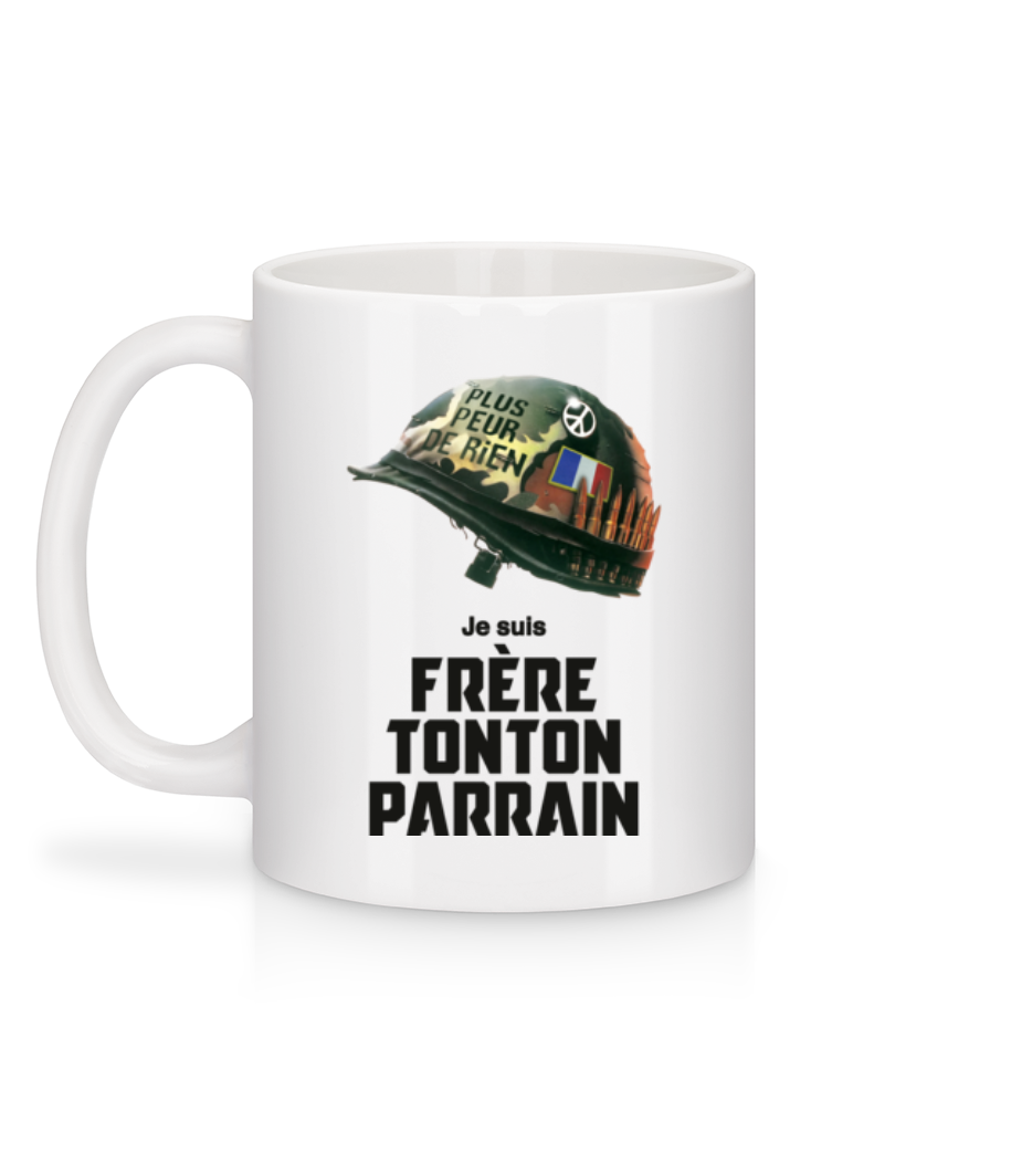 Frère Oncle Parrain Peur De Rien - Mug en céramique blanc - Blanc - Derrière