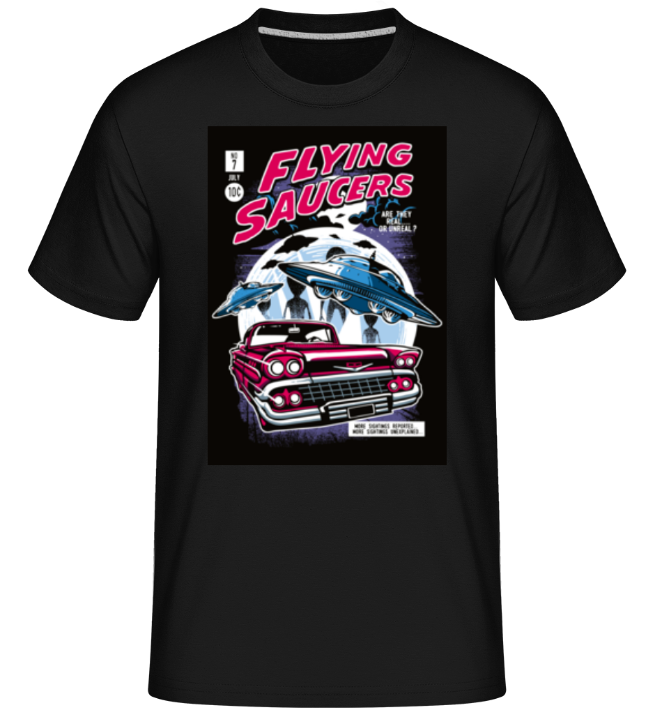 Aperçu: Flying Saucers -  T-Shirt Shirtinator homme - Noir - Devant