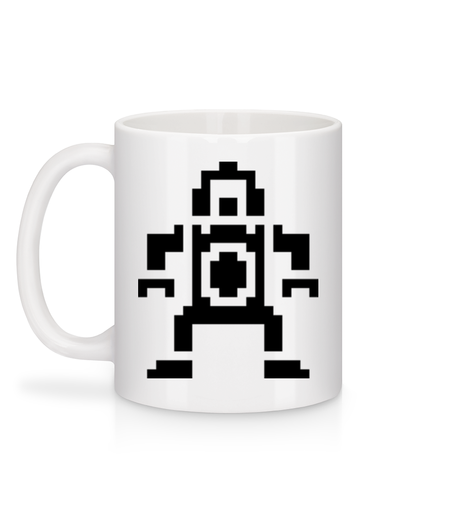 Pixel Robots Black - Mug en céramique blanc - Blanc - Derrière