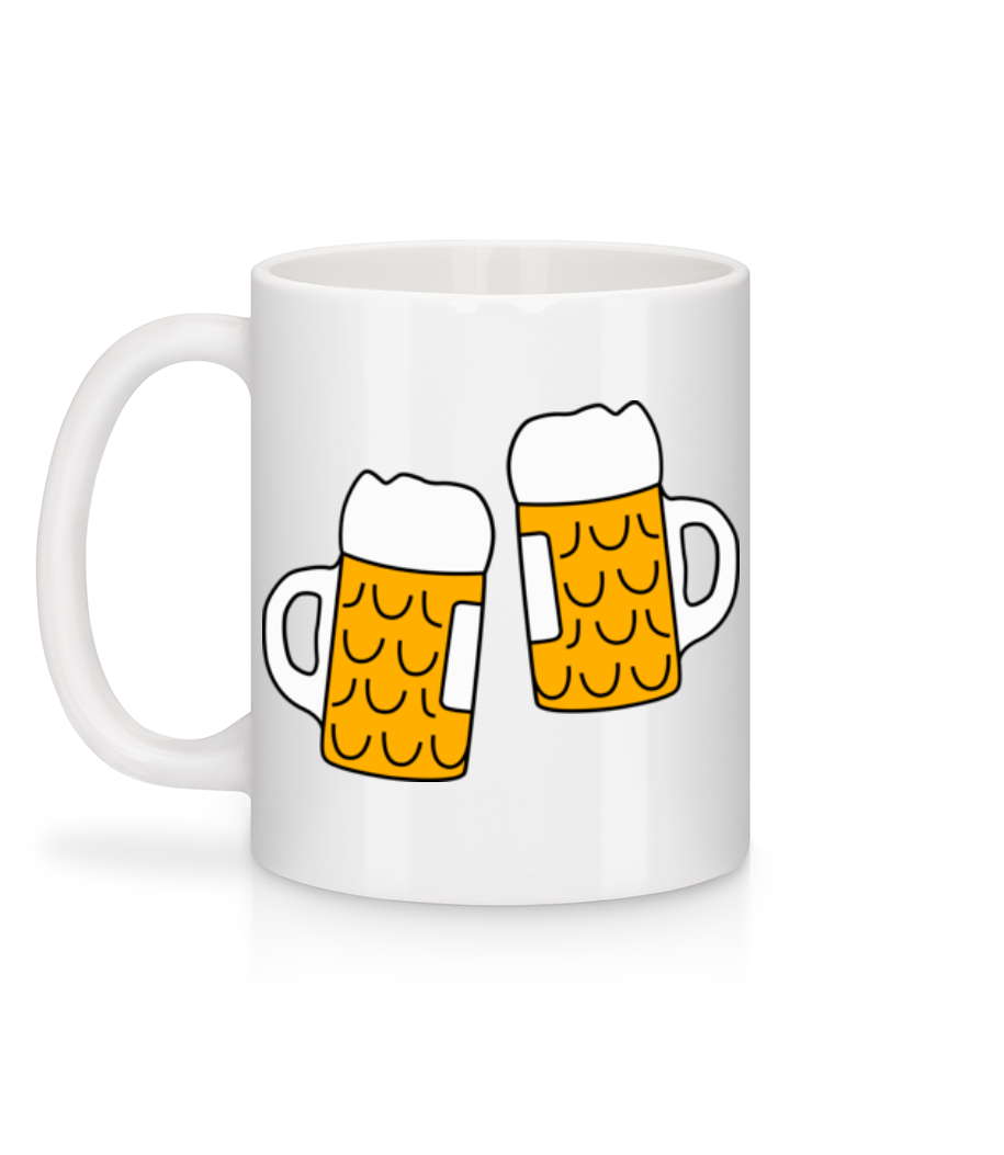Aperçu: Deux Bières - Mug en céramique blanc - Blanc - Derrière