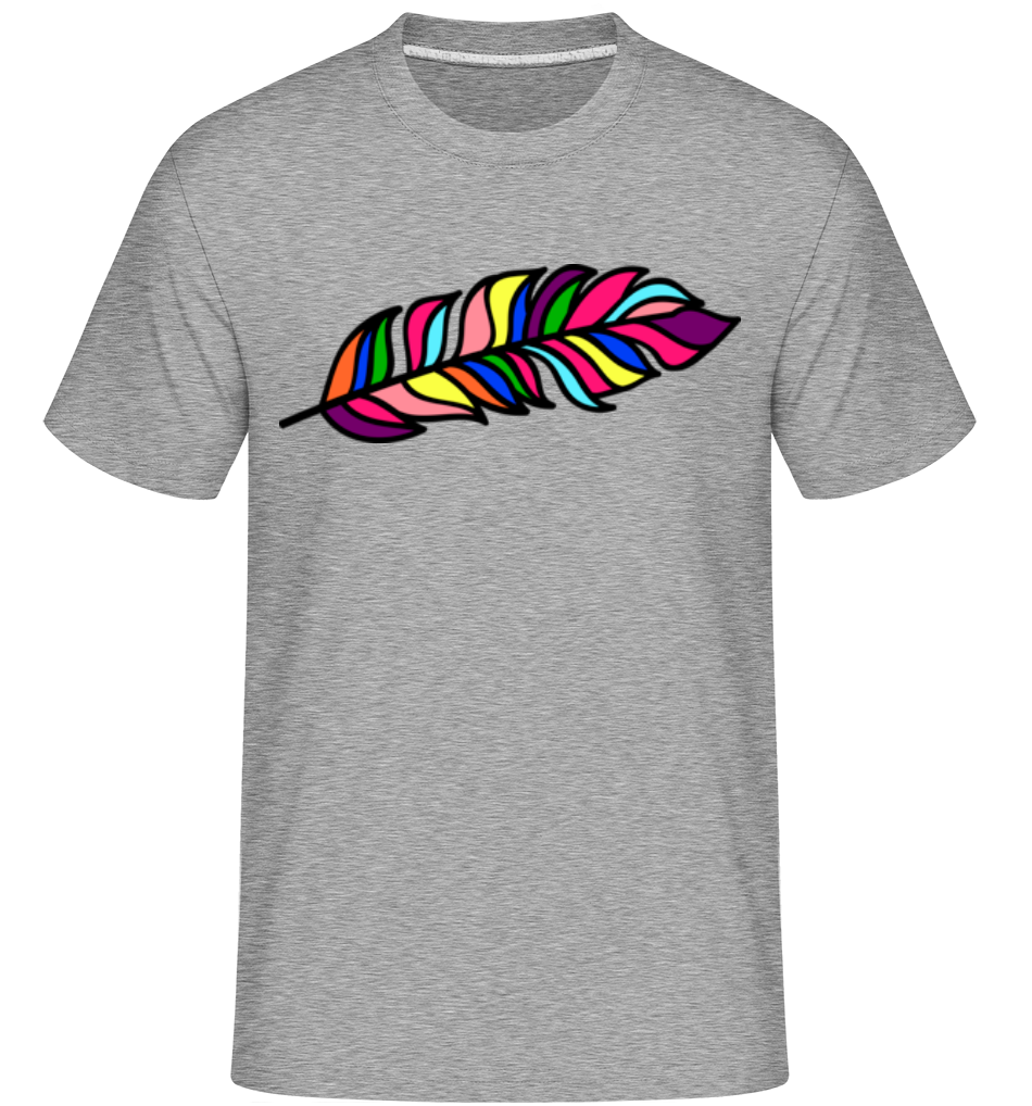 Feather Sign Rainbow -  T-Shirt Shirtinator homme - Gris chiné - Devant