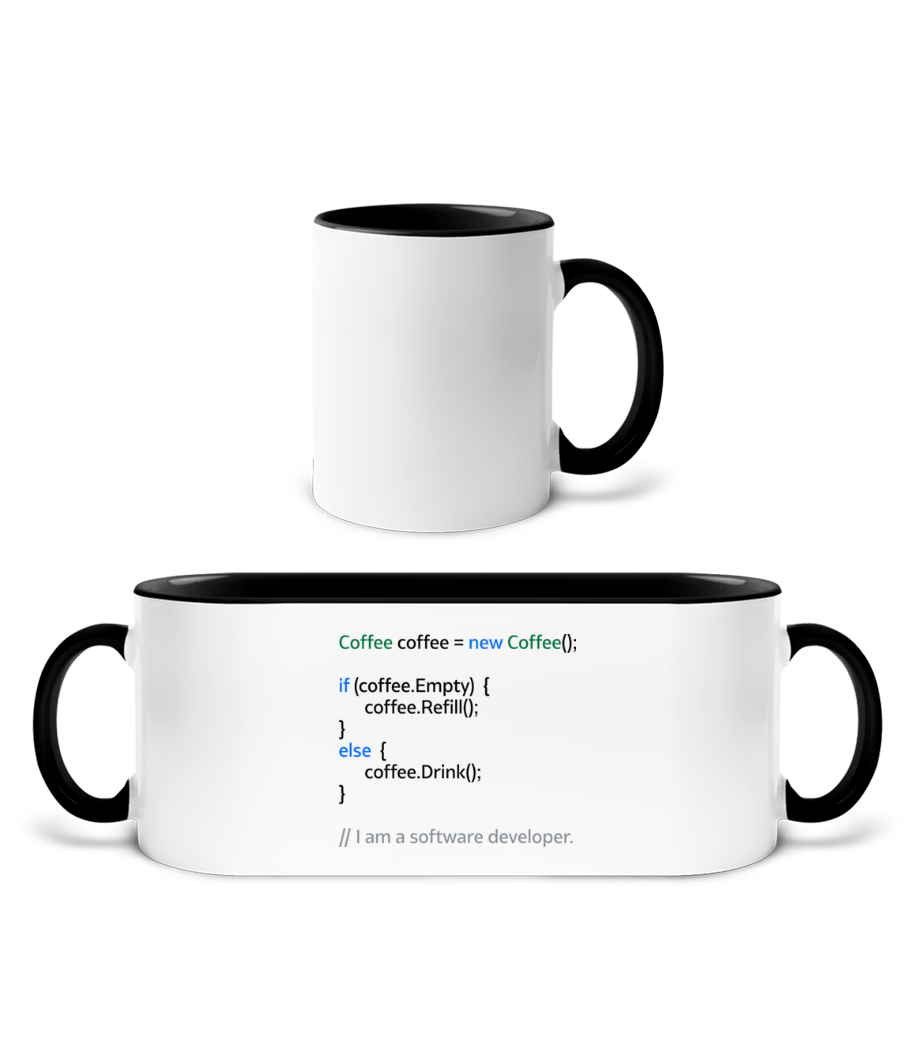 Coffee Loop · Mug bicolore en céramique - intérieur de couleur