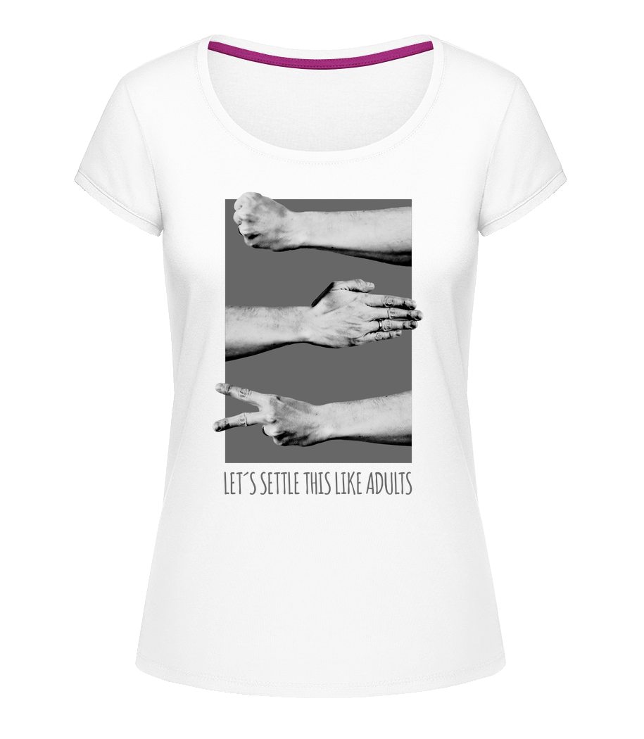 Let's Settle This Like Adults · T-shirt col en U Femme