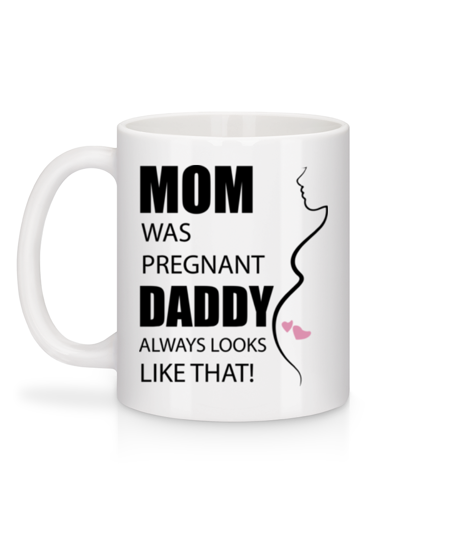 Aperçu: Mom Was Pregnant - Mug en céramique blanc - Blanc - Derrière