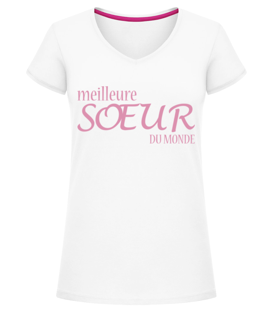Meilleure Sœur Du Monde · T-shirt col en V Femme