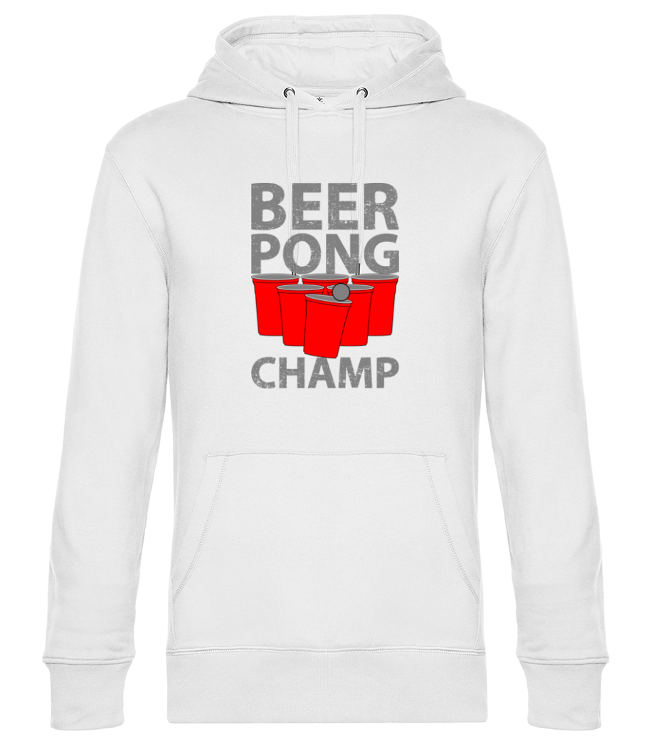Aperçu: Beer Pong Champ - Sweat à capuche premium Unisexe - Blanc - Devant