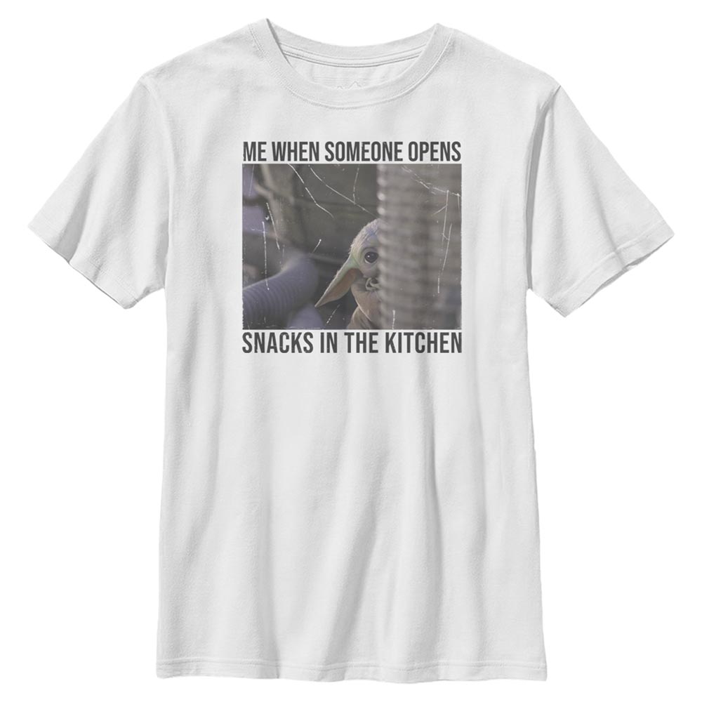 Aperçu: Star Wars - The Mandalorian - The Child Hears Snacks - Enfant T-shirt - Blanc - Devant
