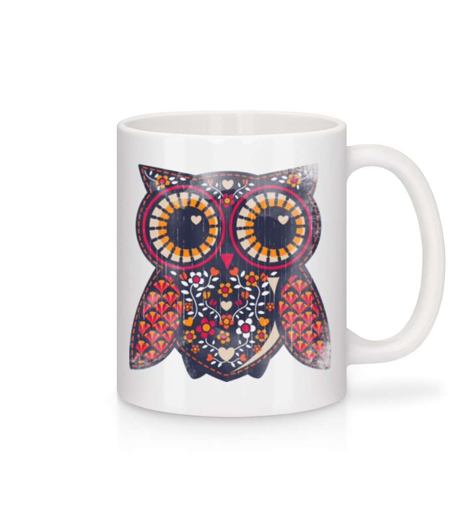 Aperçu: Chouette D'Art - Mug en céramique blanc - Blanc - Devant