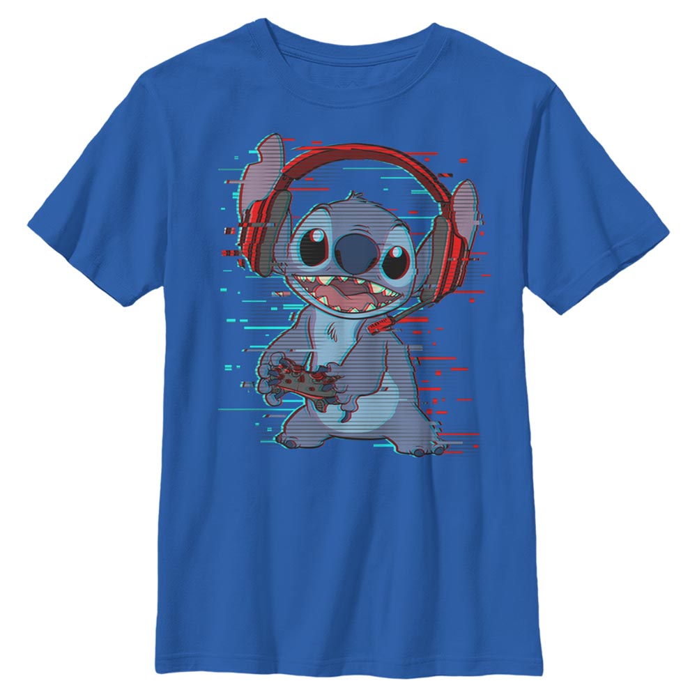 Aperçu: Disney Classics - Lilo & Stitch - Stitch Games - Enfant T-shirt - Bleu royal - Devant