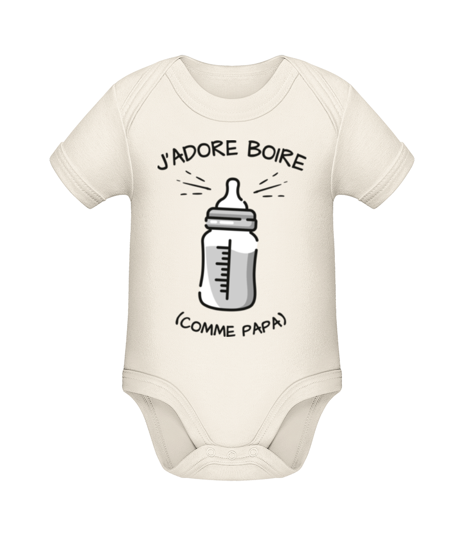 J’adore Boire Comme Papa · Body manches courtes bio