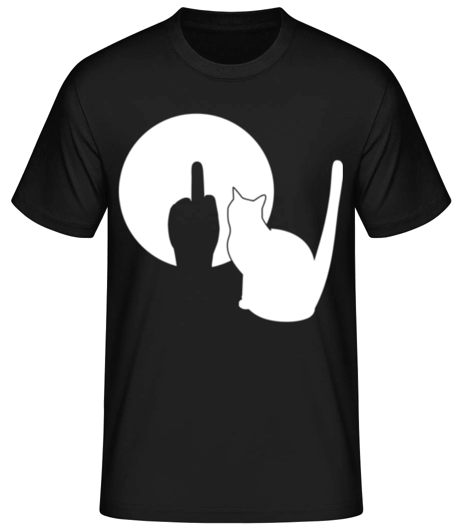 Ombre de chat Doigt d'honneur - T-shirt standard Homme - Noir - Devant