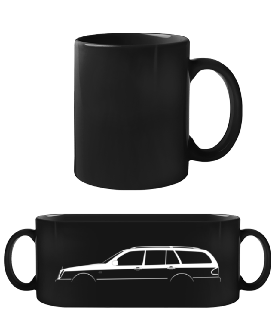'Mercedes-Benz E Estate S210' Silhouette · Schwarze Tasse