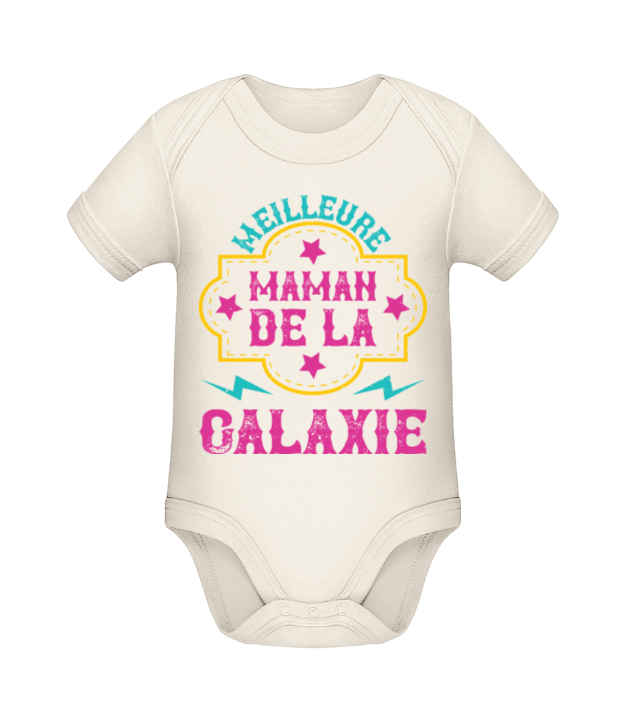 Meilleure Maman De La Galaxie - Body manches courtes bio - Crème - Devant