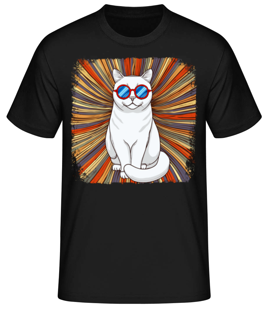 Chat British Shorthair Look Hippie · T-shirt standard Homme