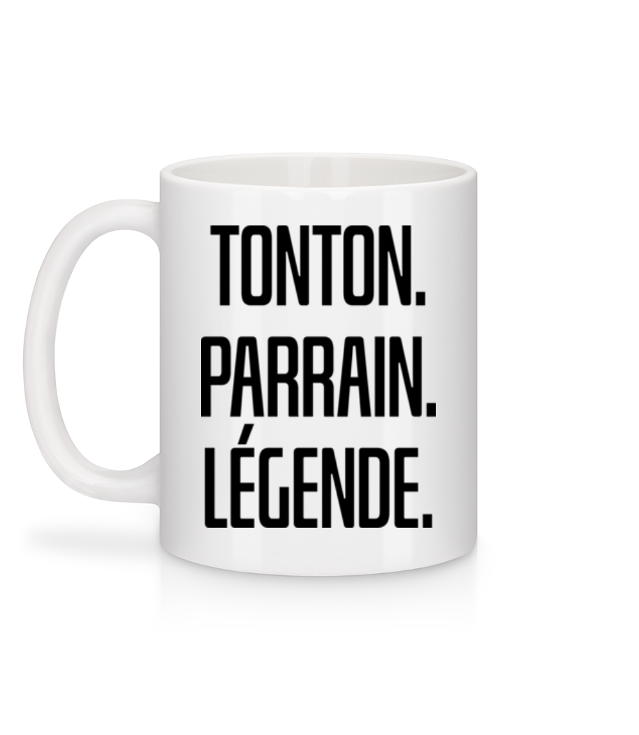 Tonton Parrain Légende - Mug en céramique blanc - Blanc - Derrière