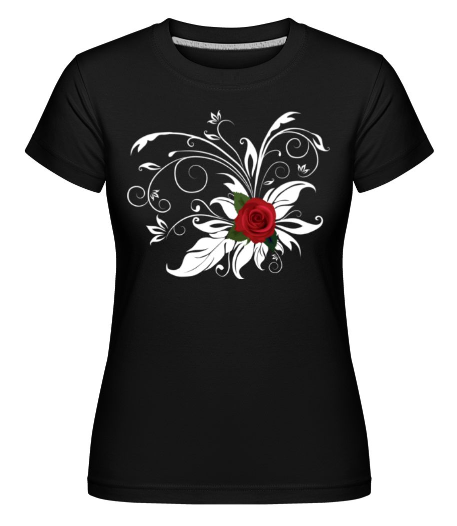 Aperçu: Rose Rouge -  T-shirt Shirtinator femme - Noir - Devant