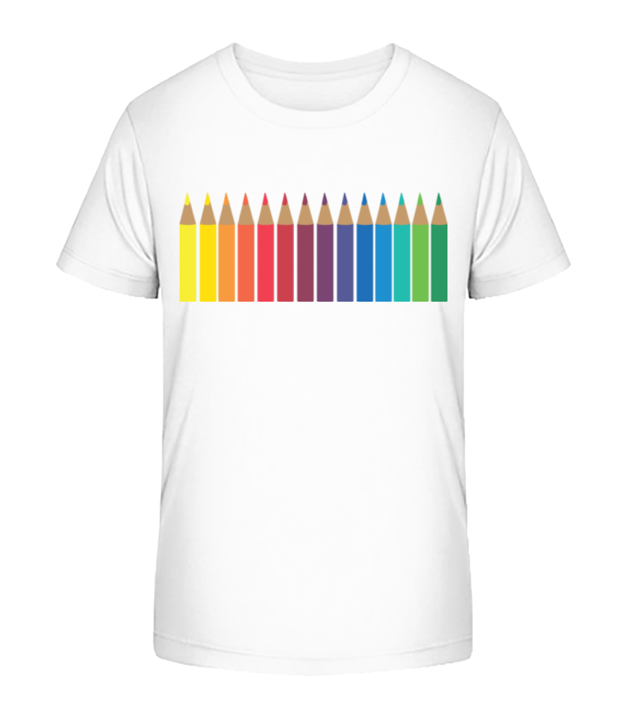 Aperçu: Crayons - T-shirt bio Enfant Stanley Stella 2.0 - Blanc - Devant