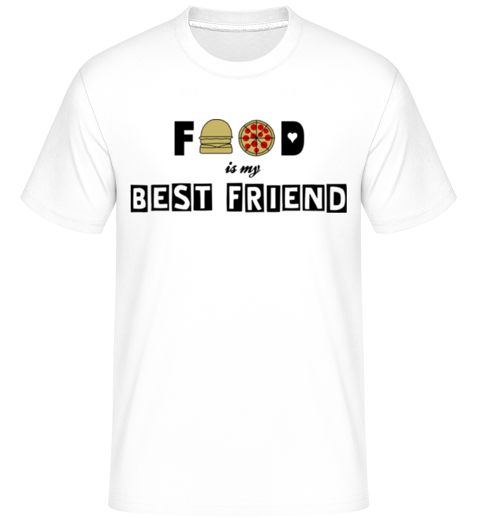 Aperçu: Food Is My Best Friend -  T-Shirt Shirtinator homme - Blanc - Devant