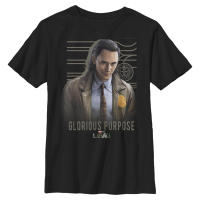 Marvel - Loki - Loki Glorious Purpose - Kids T-Shirt - Black - Front Marvel - Loki - Loki Glorious Purpose - Kids T-Shirt - Black - Front