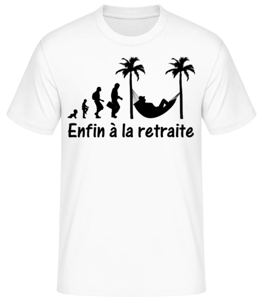 Aperçu: Enfin À La Retraite - T-shirt standard Homme - Blanc - Devant