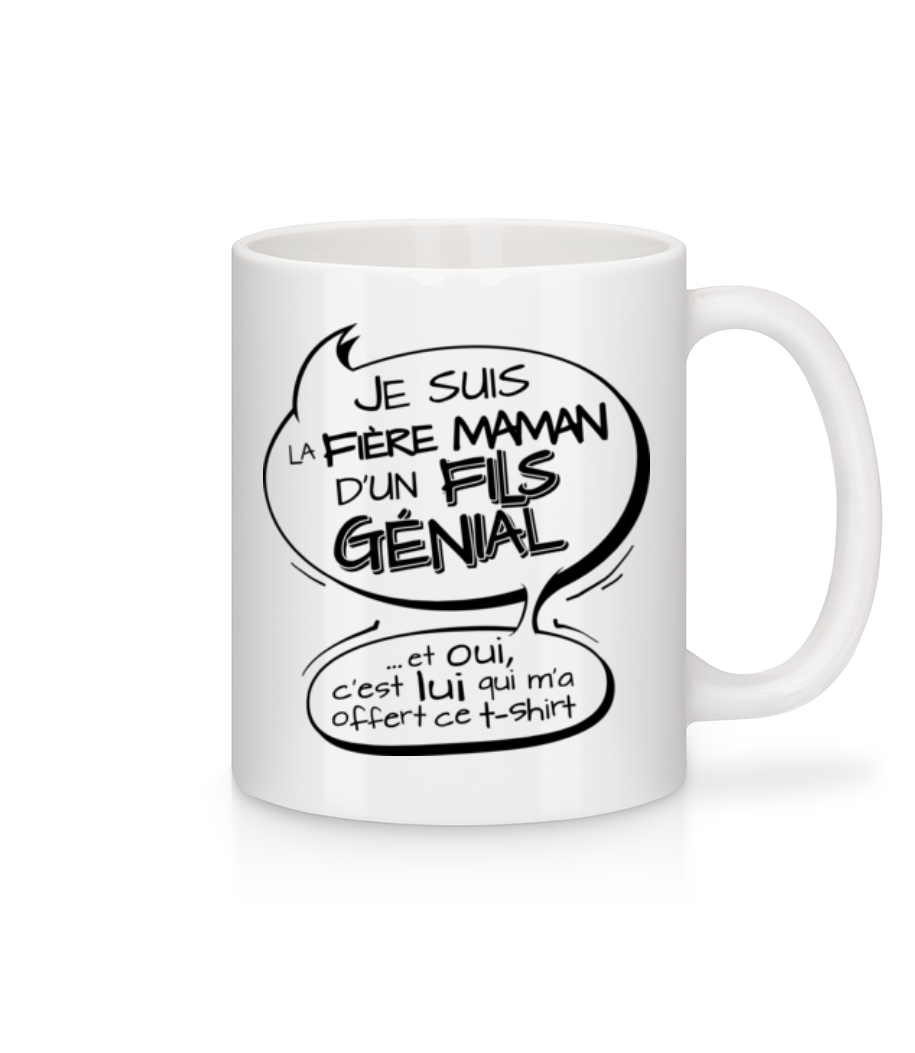 Fière Maman D'un Fils Génial · Mug en céramique blanc
