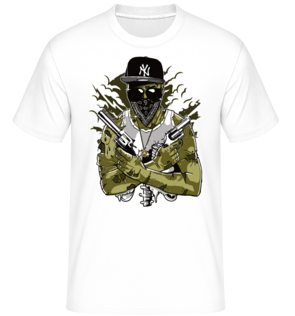Aperçu: Gangsta Zombie -  T-Shirt Shirtinator homme - Blanc - Devant