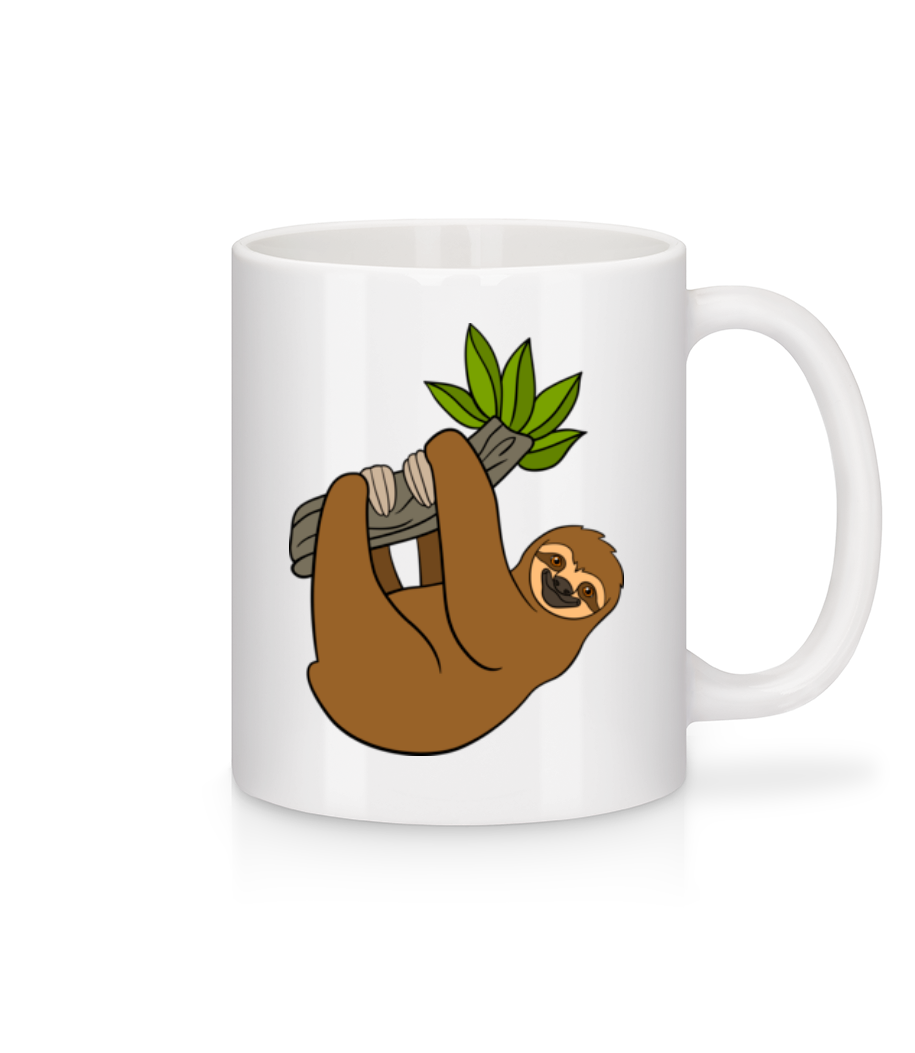 Paresseux Se Bloque Sur La Branche · Mug en céramique blanc
