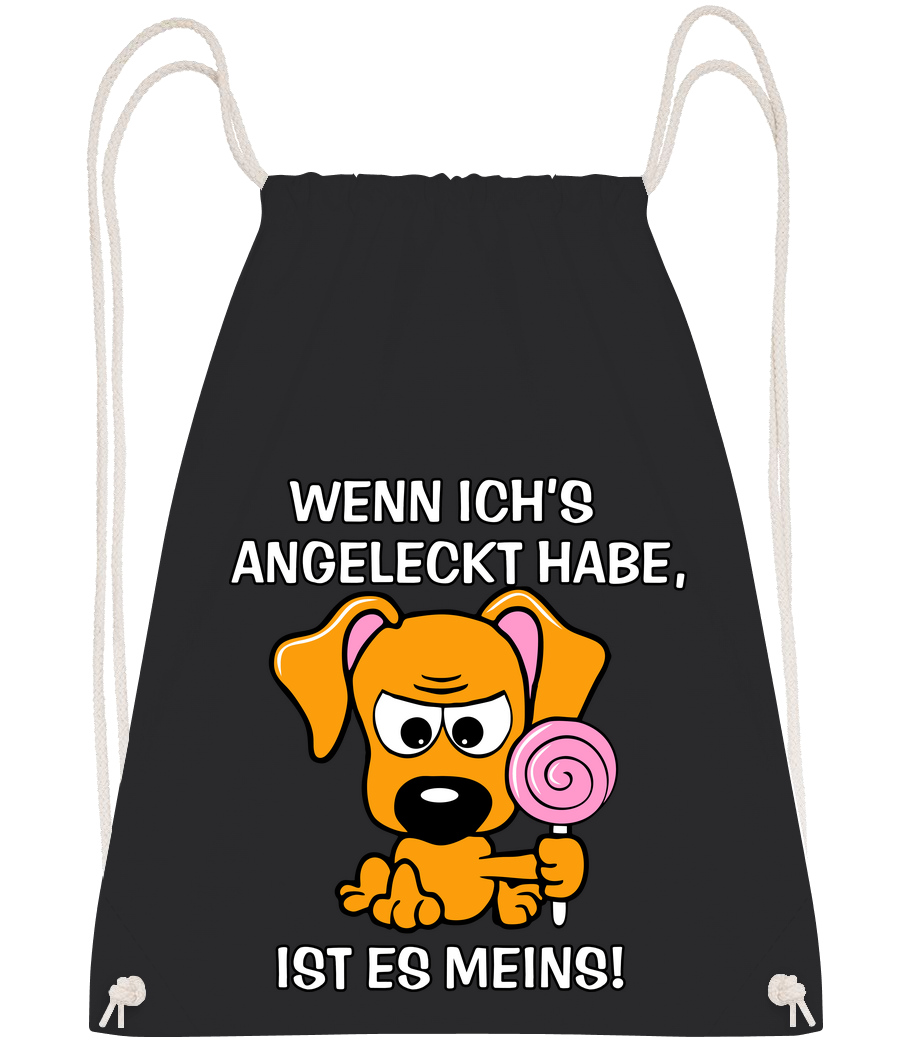 Vorschau: Wenn Ich Es Angeleckt Habe - Turnbeutel - Schwarz - Vorn