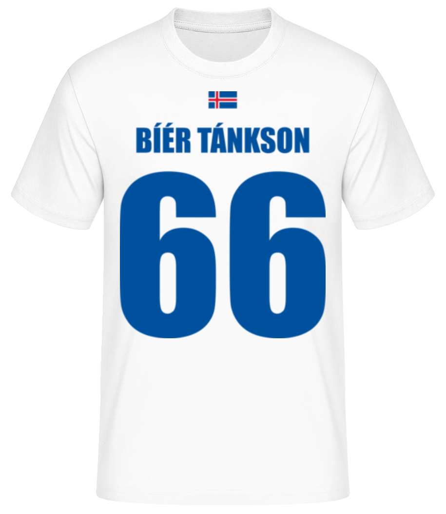 Island Fußball Trikot Bíér Tánkson · Männer Basic T-Shirt