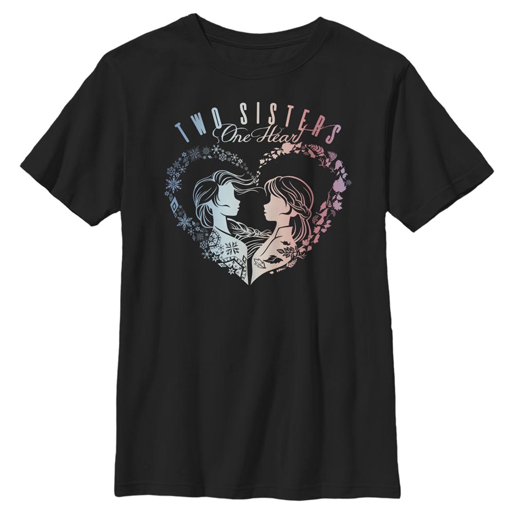 Disney - La Reine des neiges - Elsa & Anna Two Sisters One Heart - Enfant T-shirt