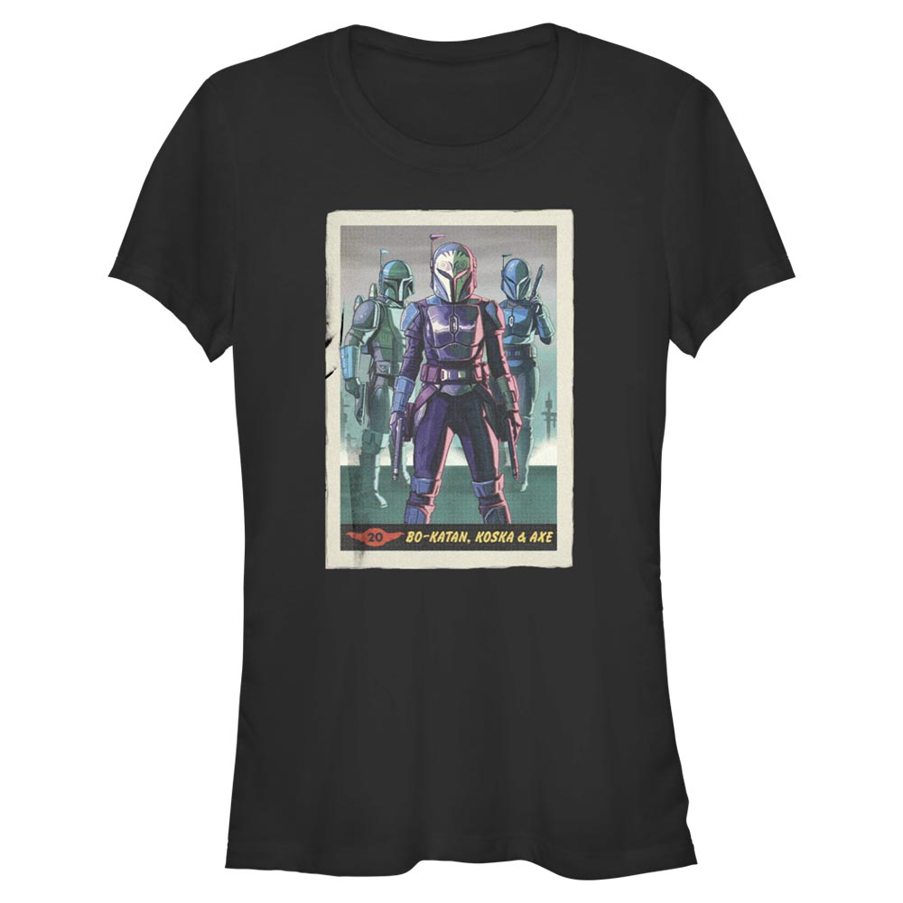 Star Wars - The Mandalorian - Bounty Hunter Bo-Katan & Co Card - Femme T-shirt - Noir - Devant