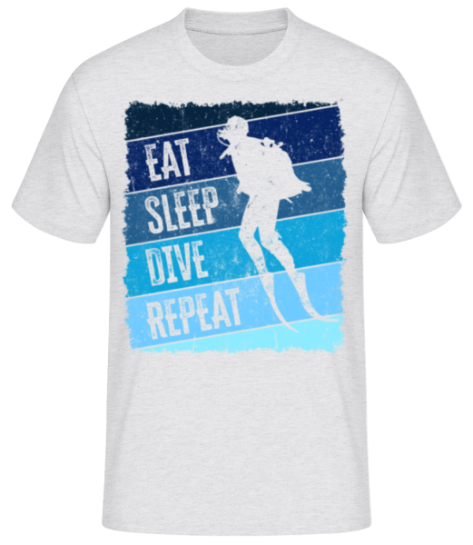 Eat Sleep Dive Repeat - T-shirt standard Homme - Gris chiné - Devant