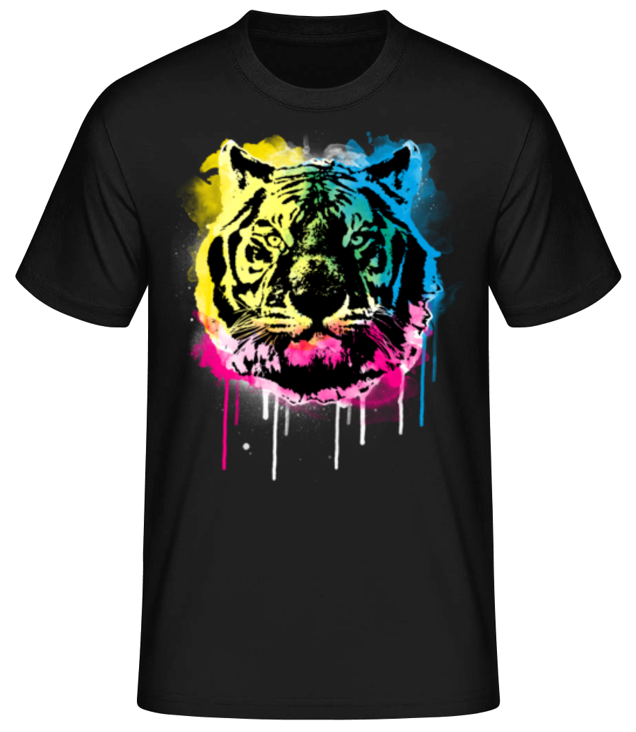Tigre Multicolore - T-shirt standard Homme - Noir - Devant
