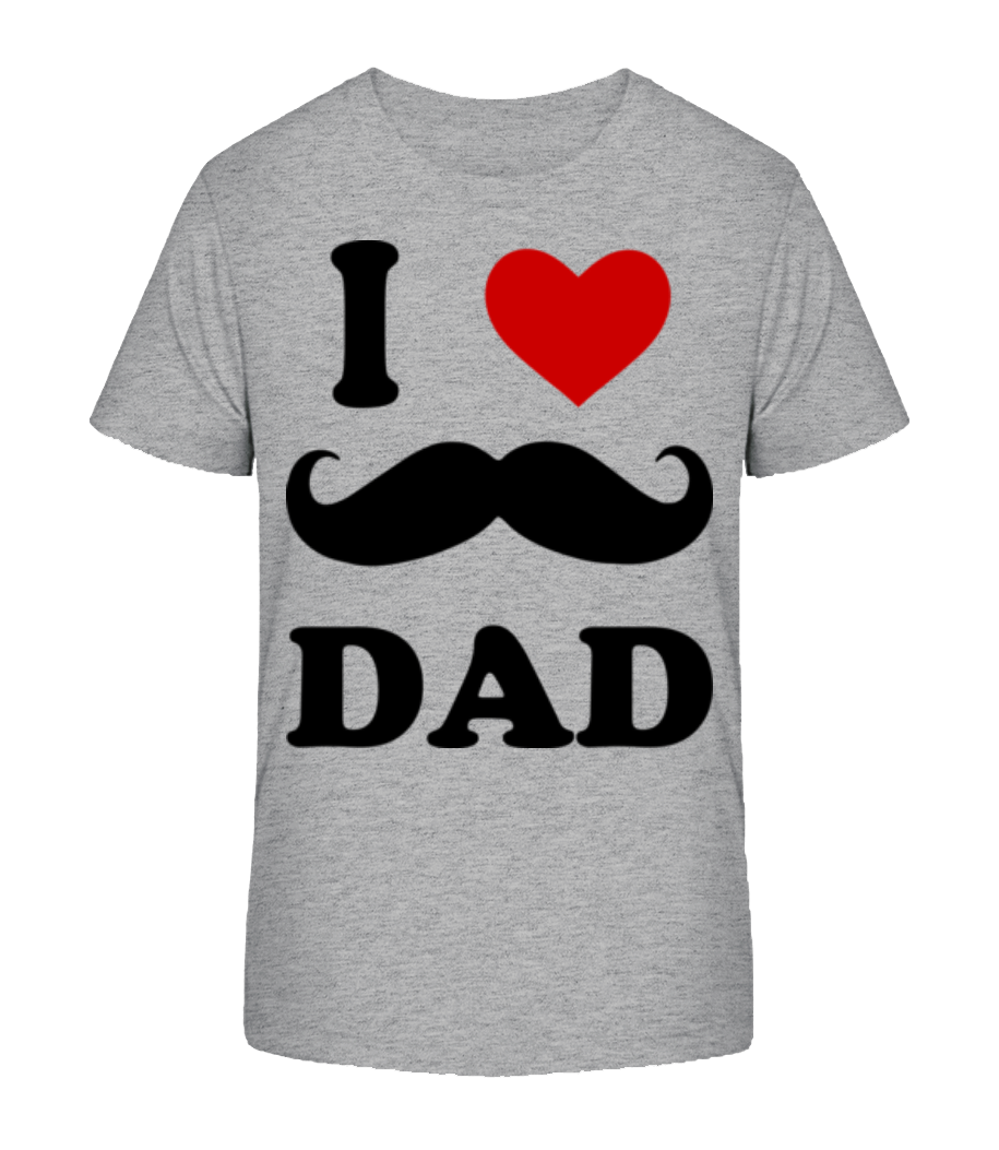 Aperçu: I Love Dad - T-shirt bio Enfant Stanley Stella 2.0 - Gris chiné - Devant